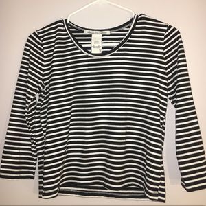 American Rag Striped Cropped Long Sleeve